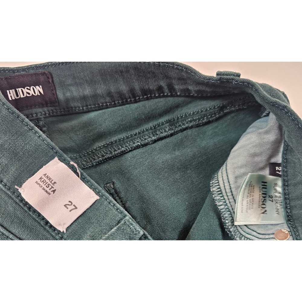 Hudson ankle super skinny Krista teal jeans stretch comfort casual EUC 27 ^ - Picture 3 of 6